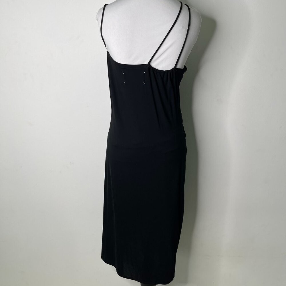 Vintage MARTIN MARGIELA Women's Black Spaghetti Straps Ruffled Mini Dress 42 IT - Picture 4 of 12
